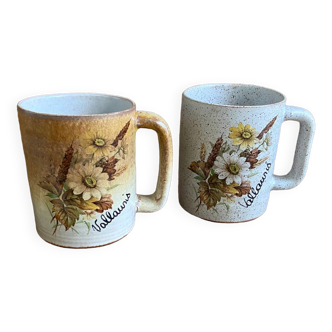 Duo de mugs en grès Vallauris