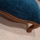 Repose pieds Louis XV – velours bleu canard - entièrement regarn