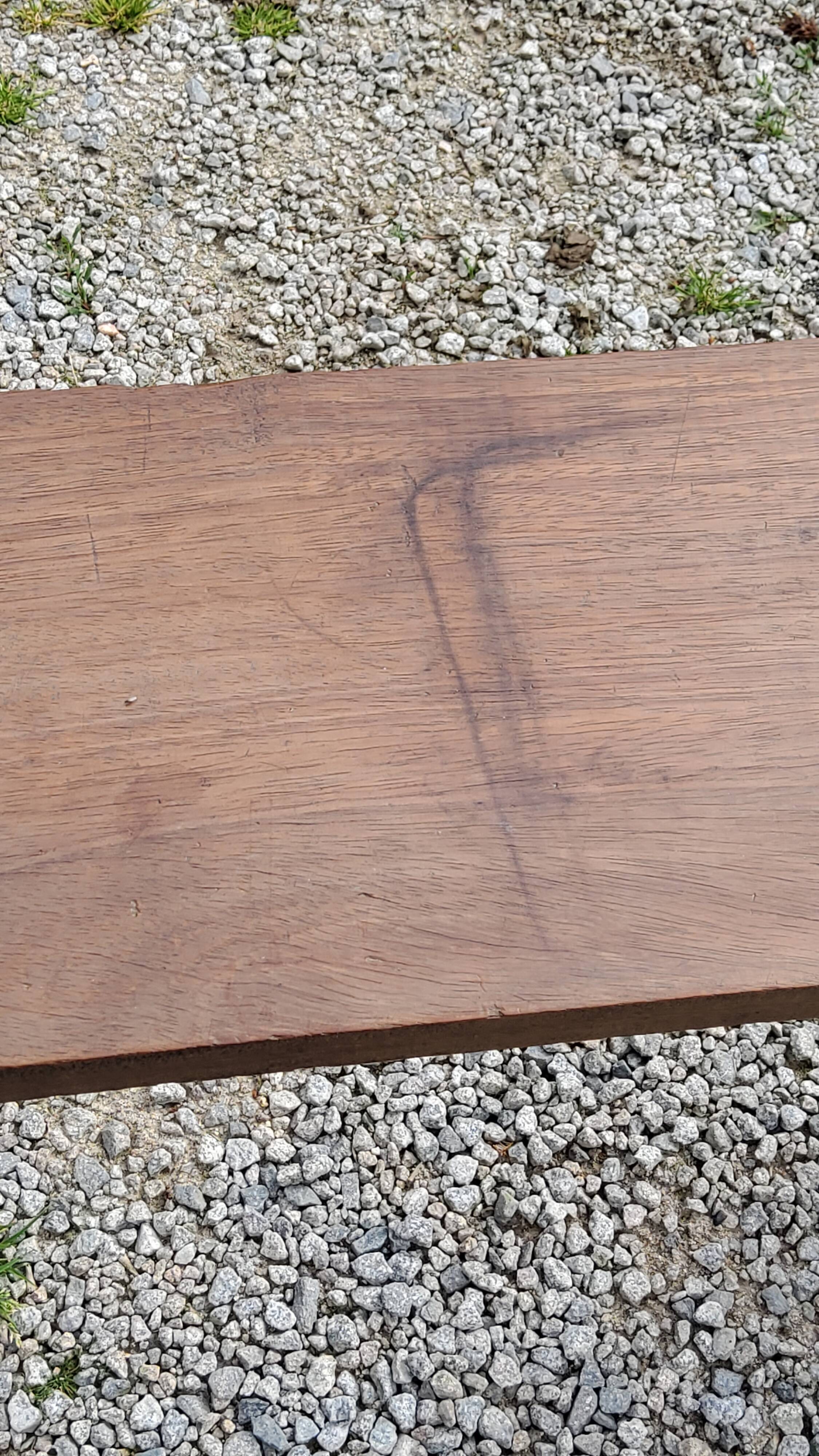 Brutalist bench of the 30s in solid mahogany