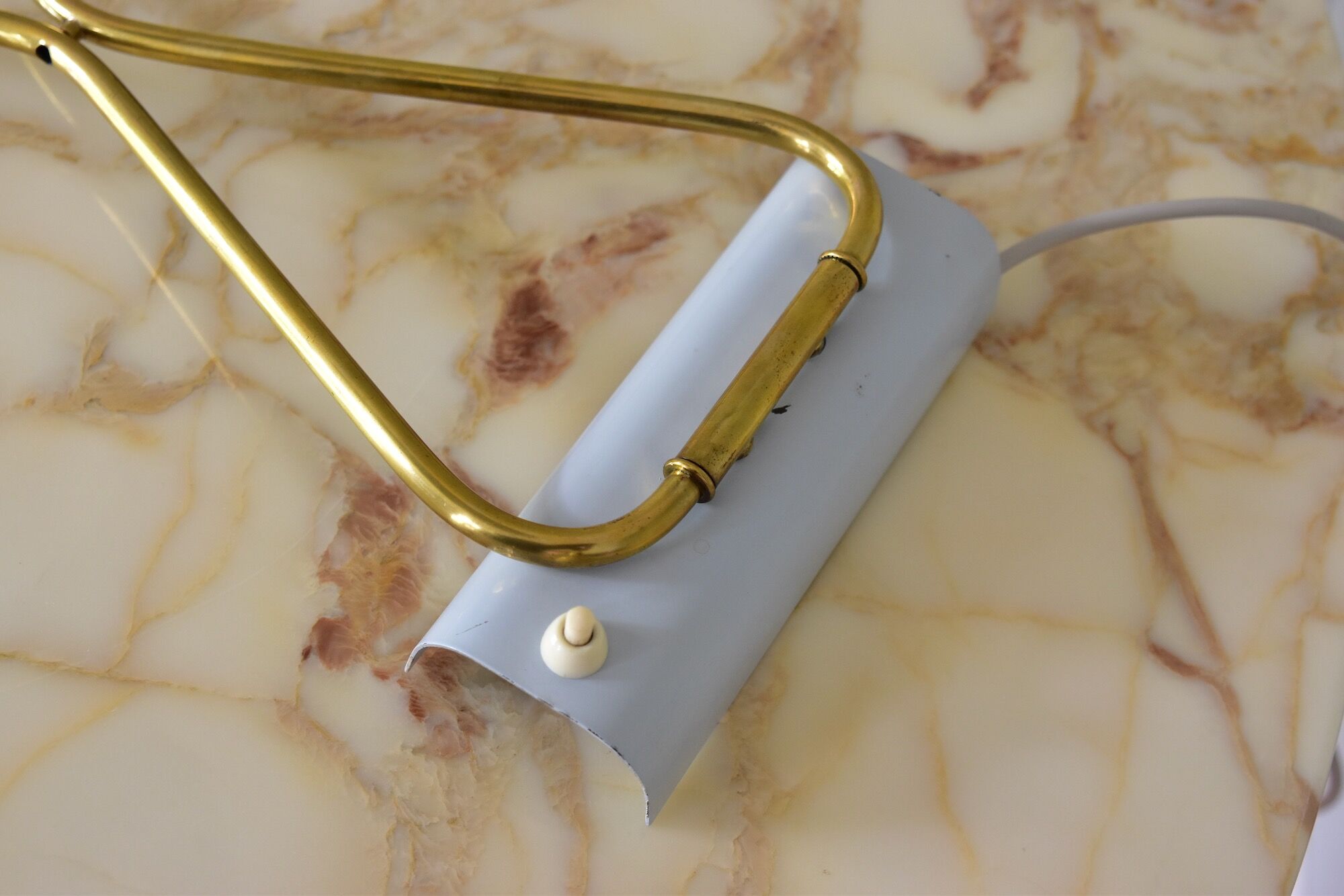 Original 1950s light blue & brass metal Swing Wall Light Made by Cosack, Germany