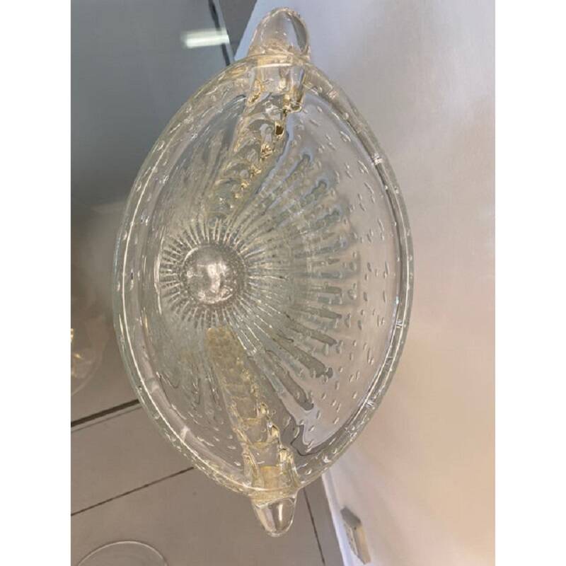 Contemporary handmade multicolors murano glass style vase