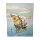 Watercolor illustration on cardboard