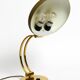 Huge 1970s brass table lamp with adjustable neck and shade from Hillebrand