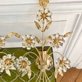 Pair of golden wall lamps Italy 70-80