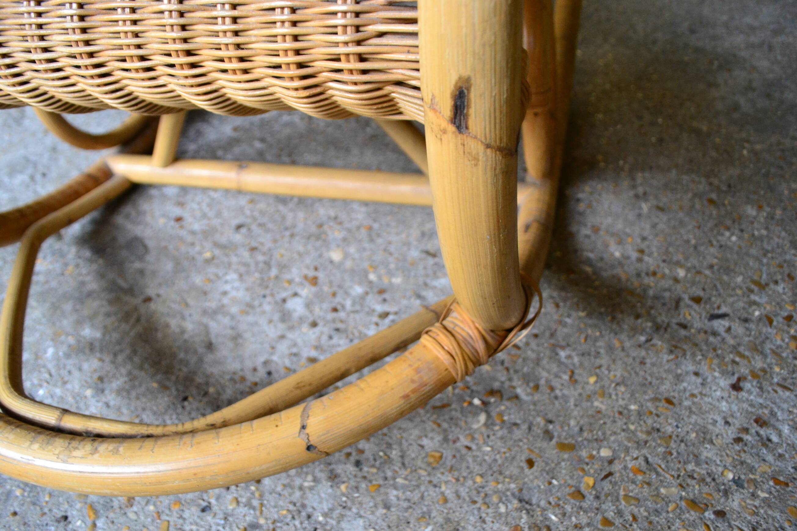 60s rocking chair rattan bamboo rocking chair