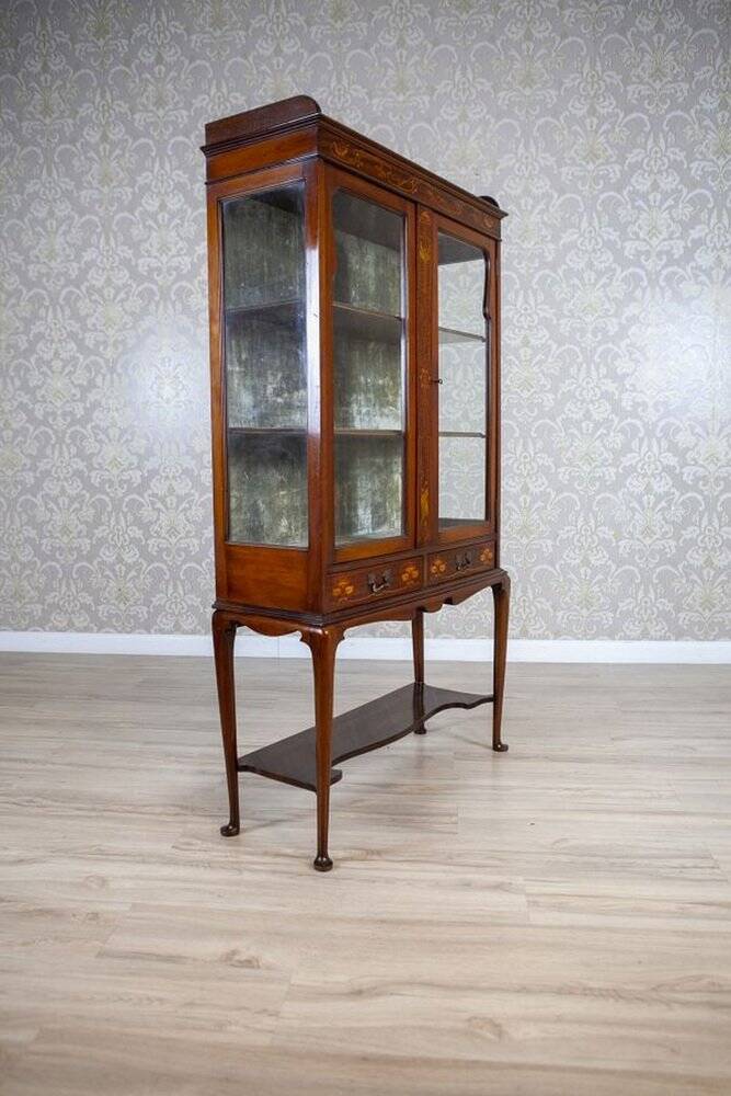 Vitrine en acajou incrustée anglaise