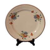 Plat rond vintage en faïence de Salins France - 27.5 cms