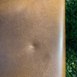 Rare light brown leatherette armchair, by "Colette Gueden", designer from the 50s