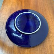 Dark blue pottery bowl from West Germany from the mid-century, 1960s.