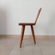 Low brutalist tripod chair in solid oak from the 1960s.