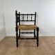Chaise d'angle en bois sculpté et paille fin XIXème s.