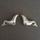6 sea lion/seal knife holders, in silver-plated metal, circa 1950