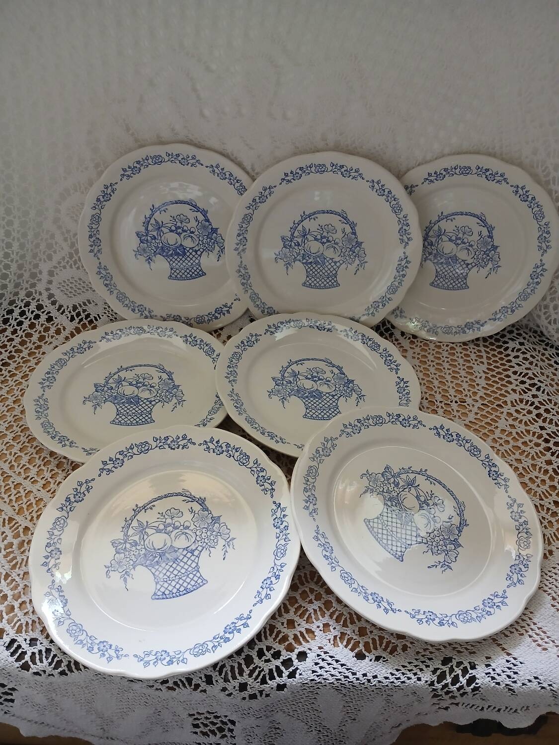 7 antique dinner plates