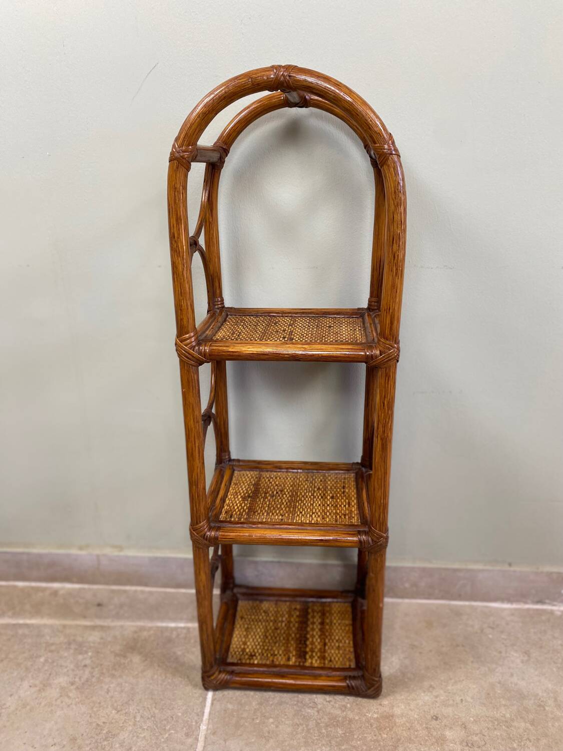 Vintage rattan shelf