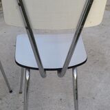 Table and 4 chairs in white formica