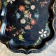 Mâché paper plateau painted and inlaid with mother-of-pearl, Napoléon III period.