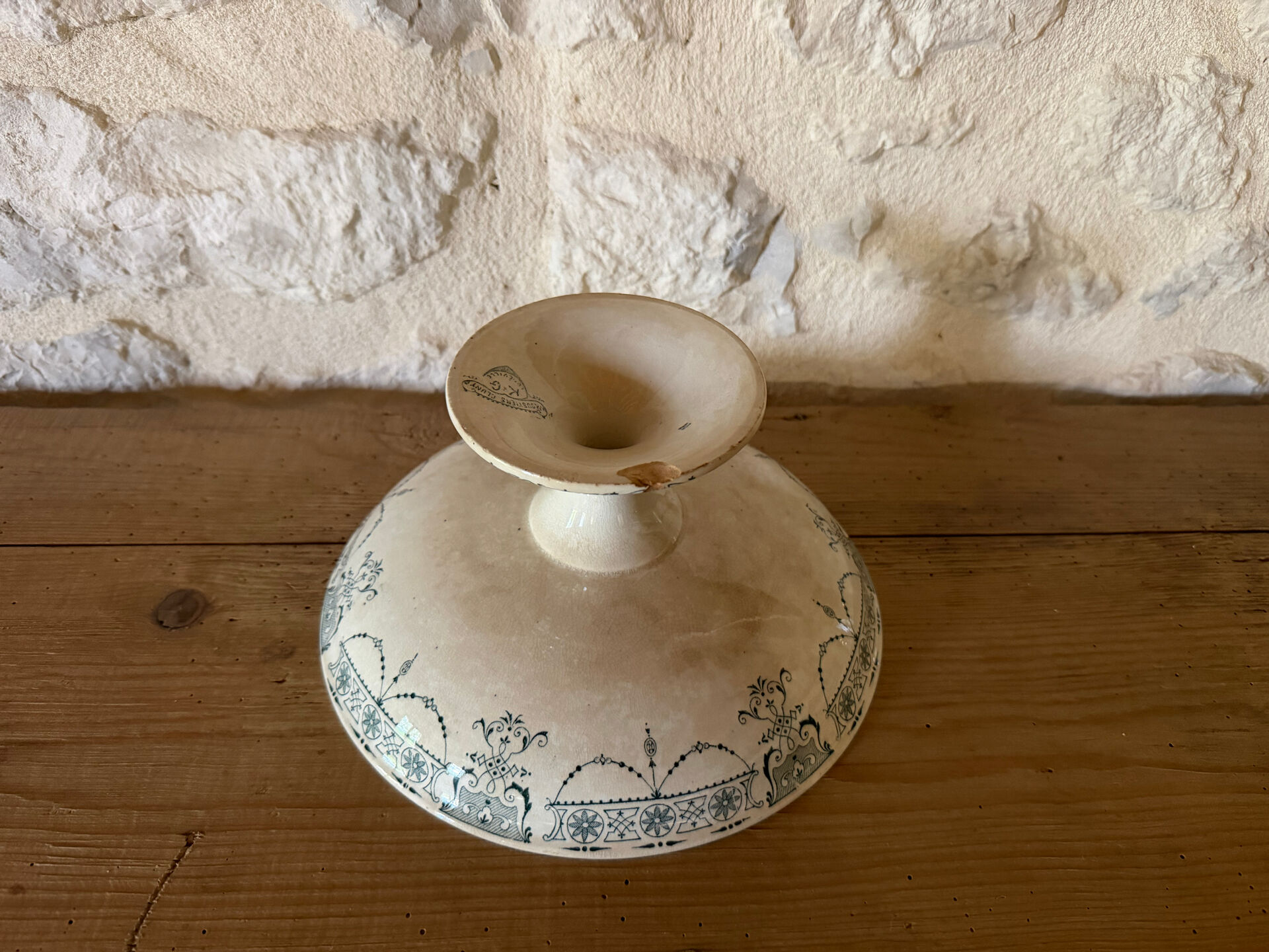 Earthenware compote dish KG Luneville