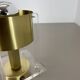 Postmodern Brass Acryl Glass Cubic Table Light, Italy 1970
