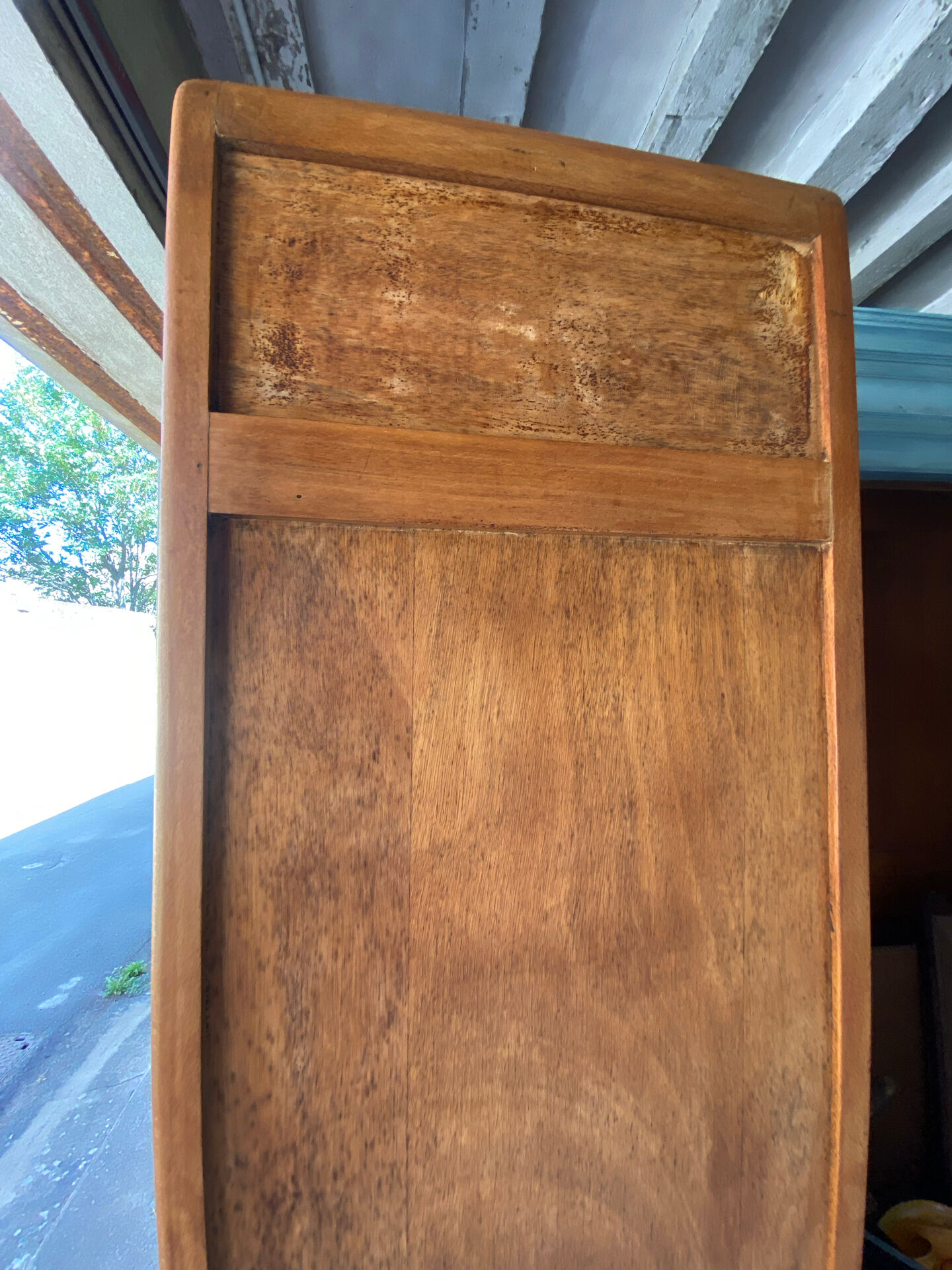 Art Deco wardrobe with oval mirror