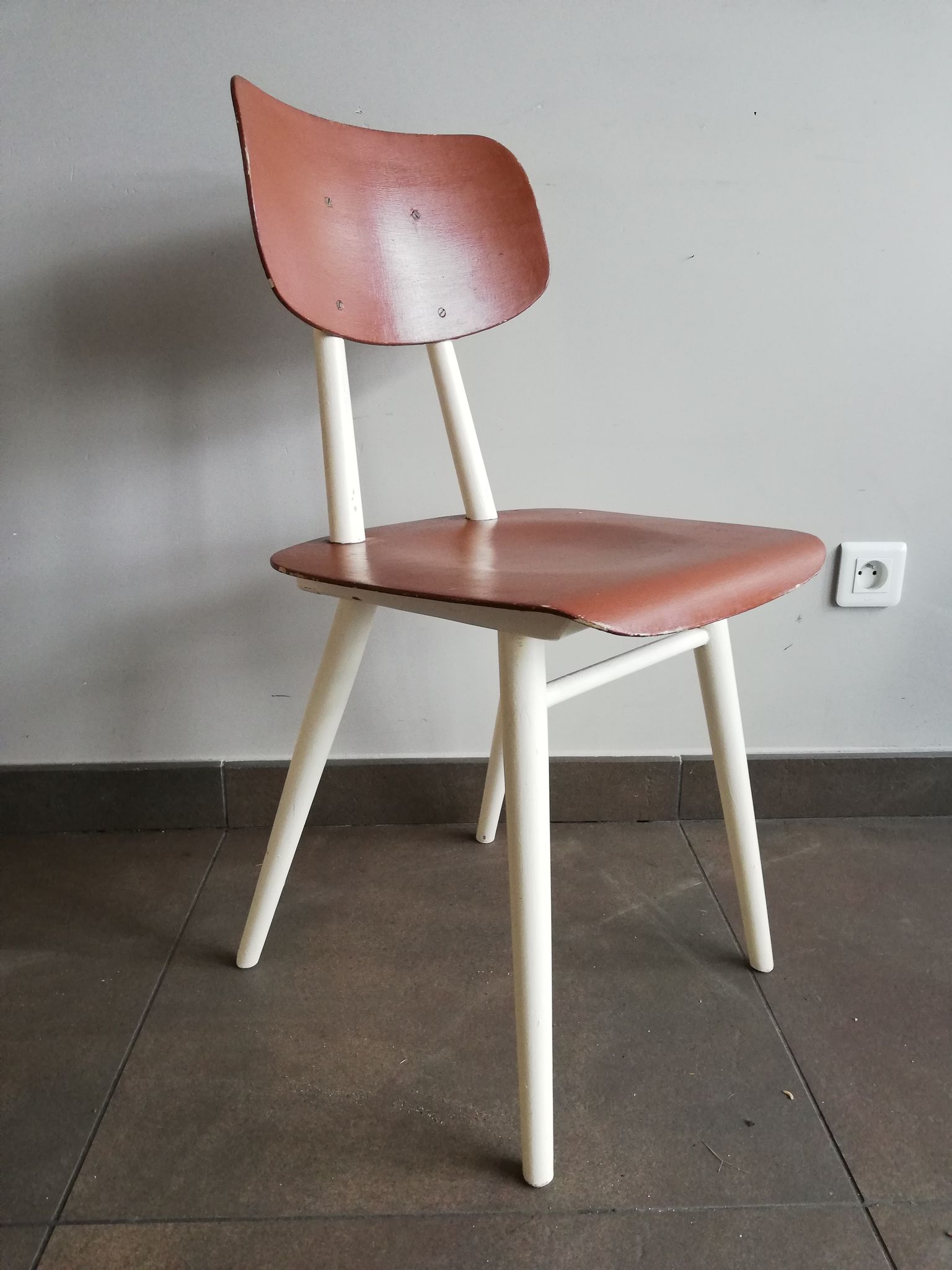 2 vintage Czech wooden chairs, Ton ex Thonet, 1960
