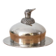 Vintage Silver Plated Butter Dish with Duck Head: Old Swedish Butter Mold