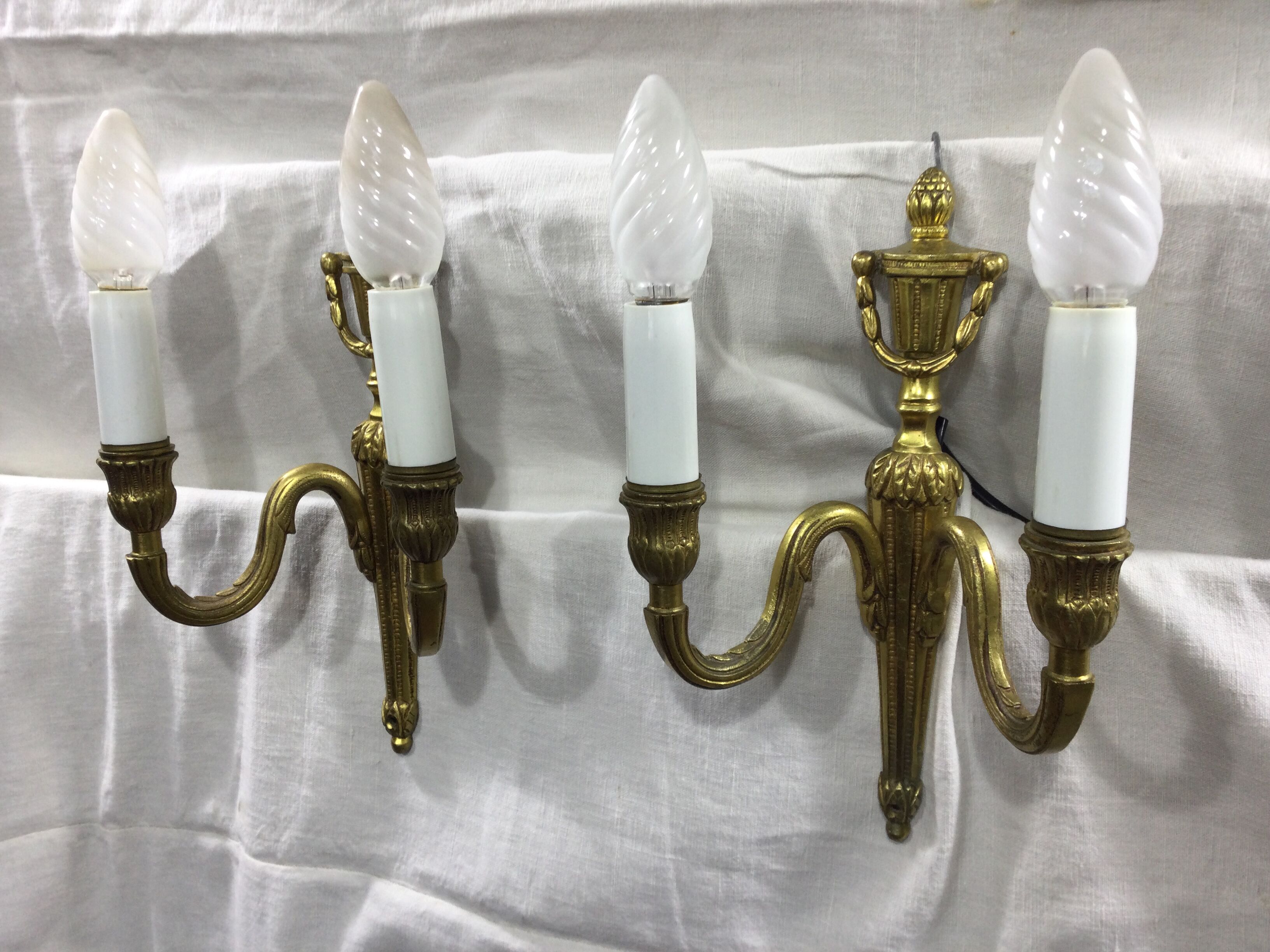 Pair of sconces Louis XVI Bronze