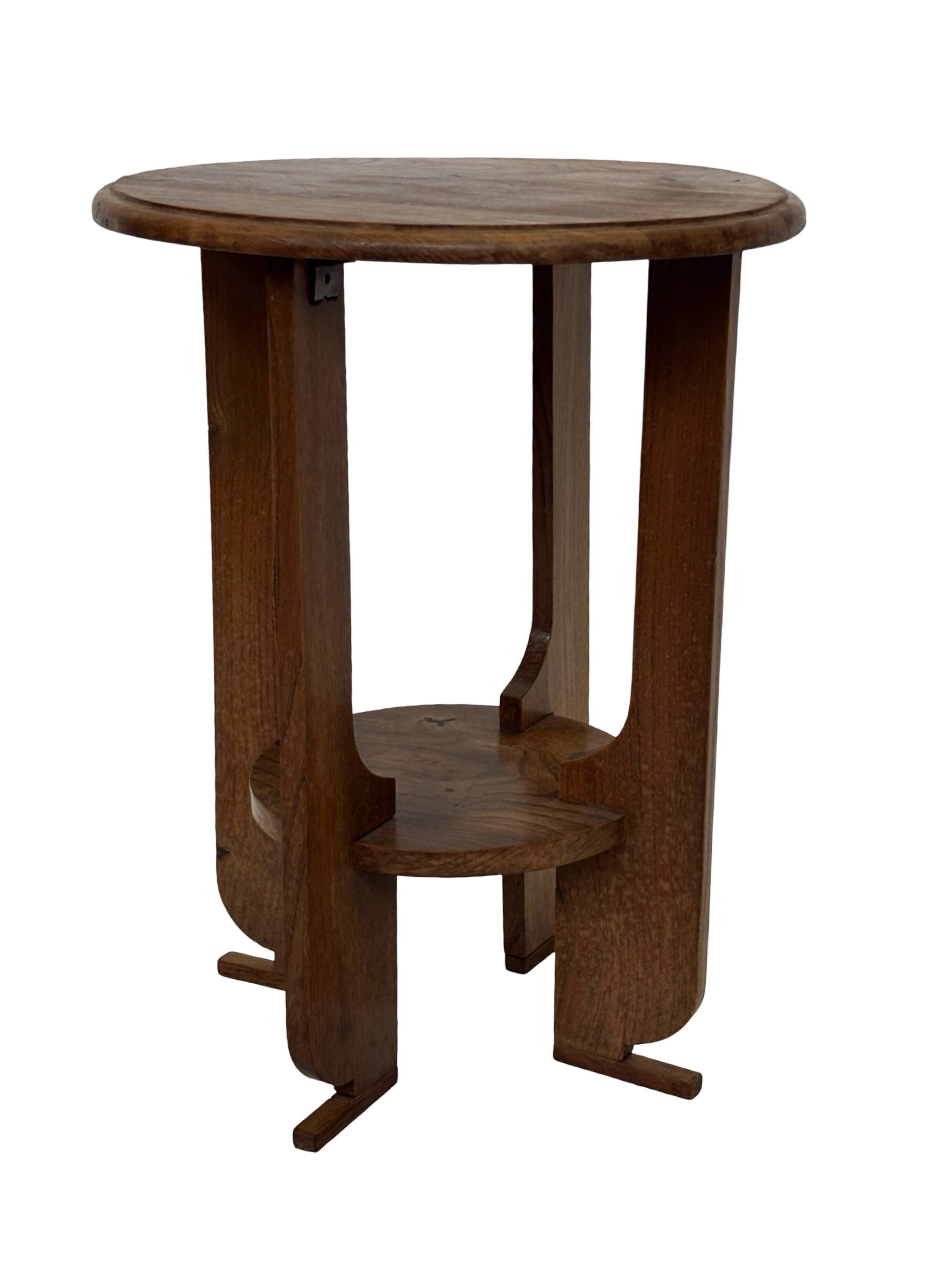 Table d'appoint Art Déco petite en chêne design minimaliste