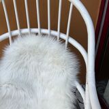 White rattan swivel chair
