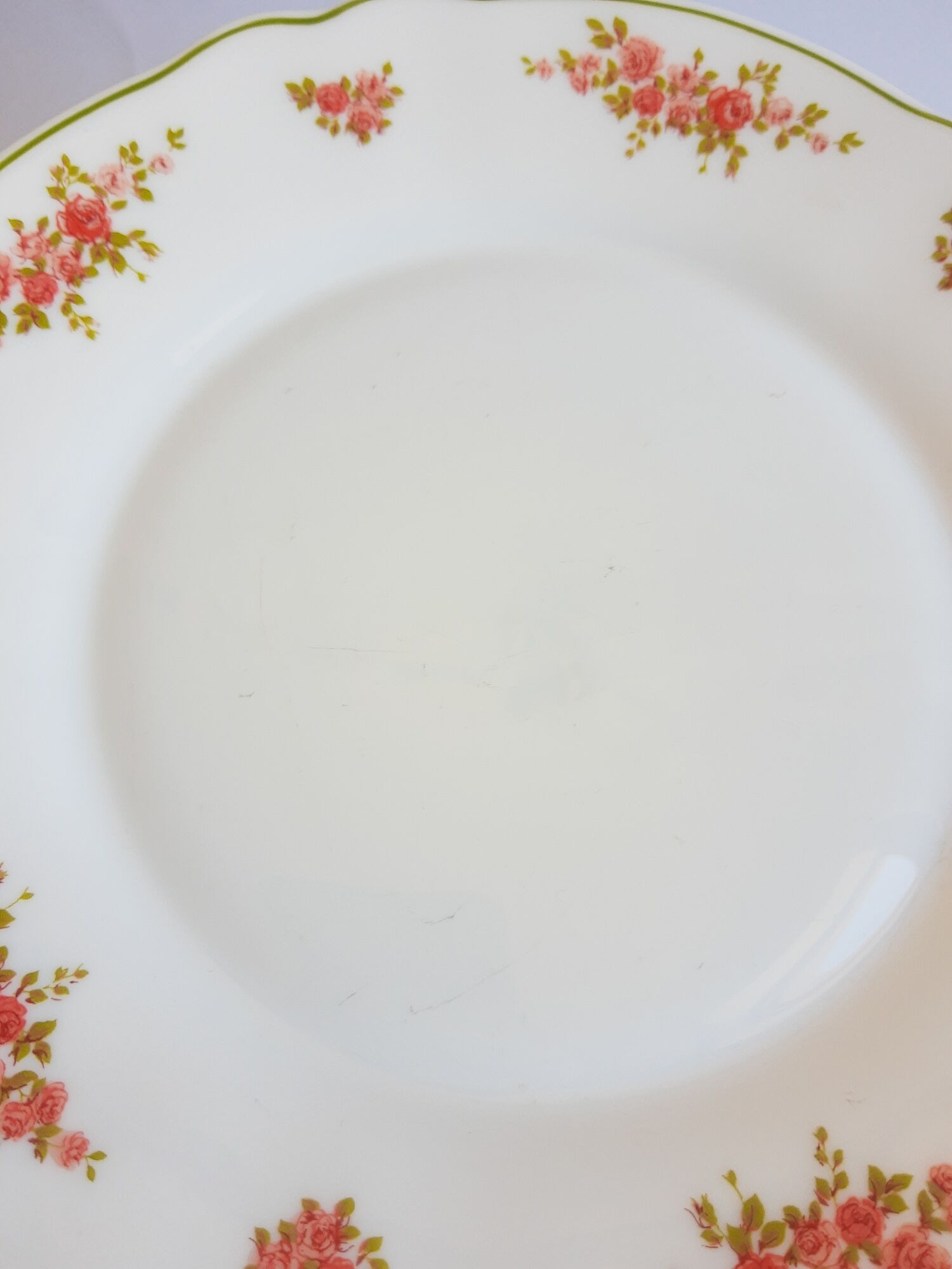 Set of 8 dessert plates opaline pink patterns Arcopal France Vintage