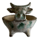 Cubist zoomorphic catchall in glazed earthenware