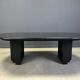 Vintage extendable black wooden dining table, 1980s