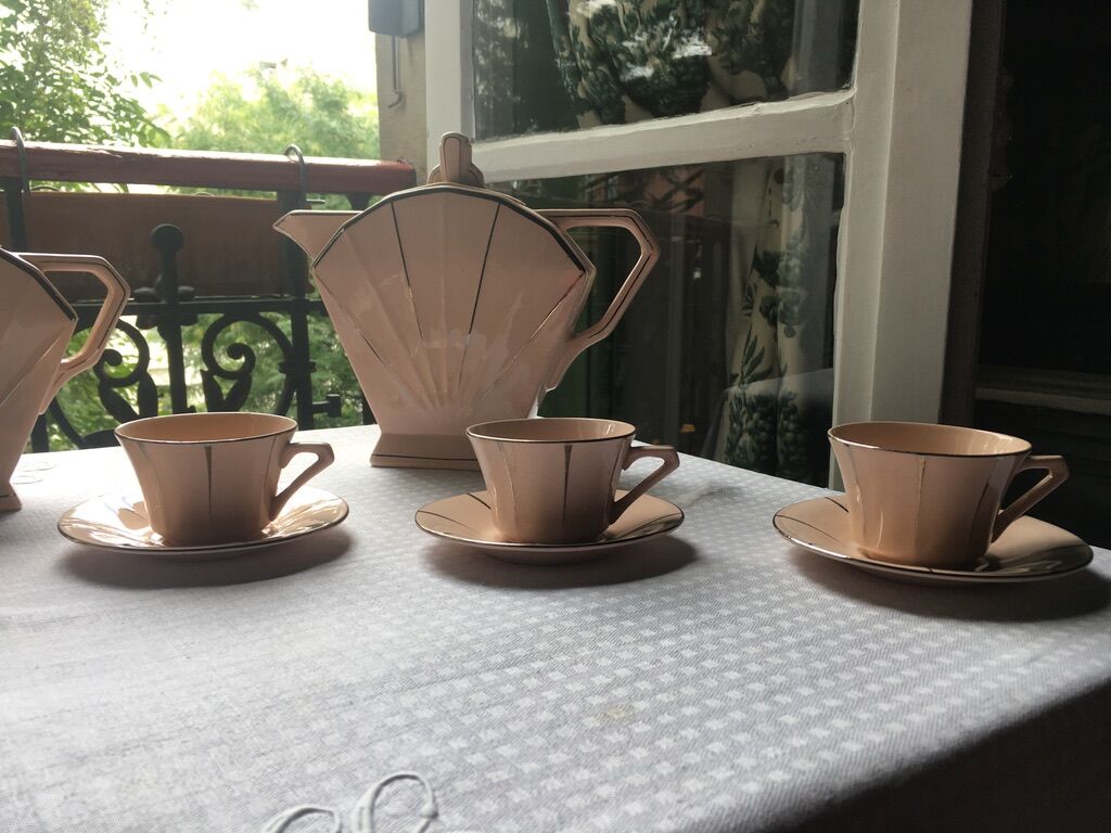 Saint Amand tiled coffee set circa 1930