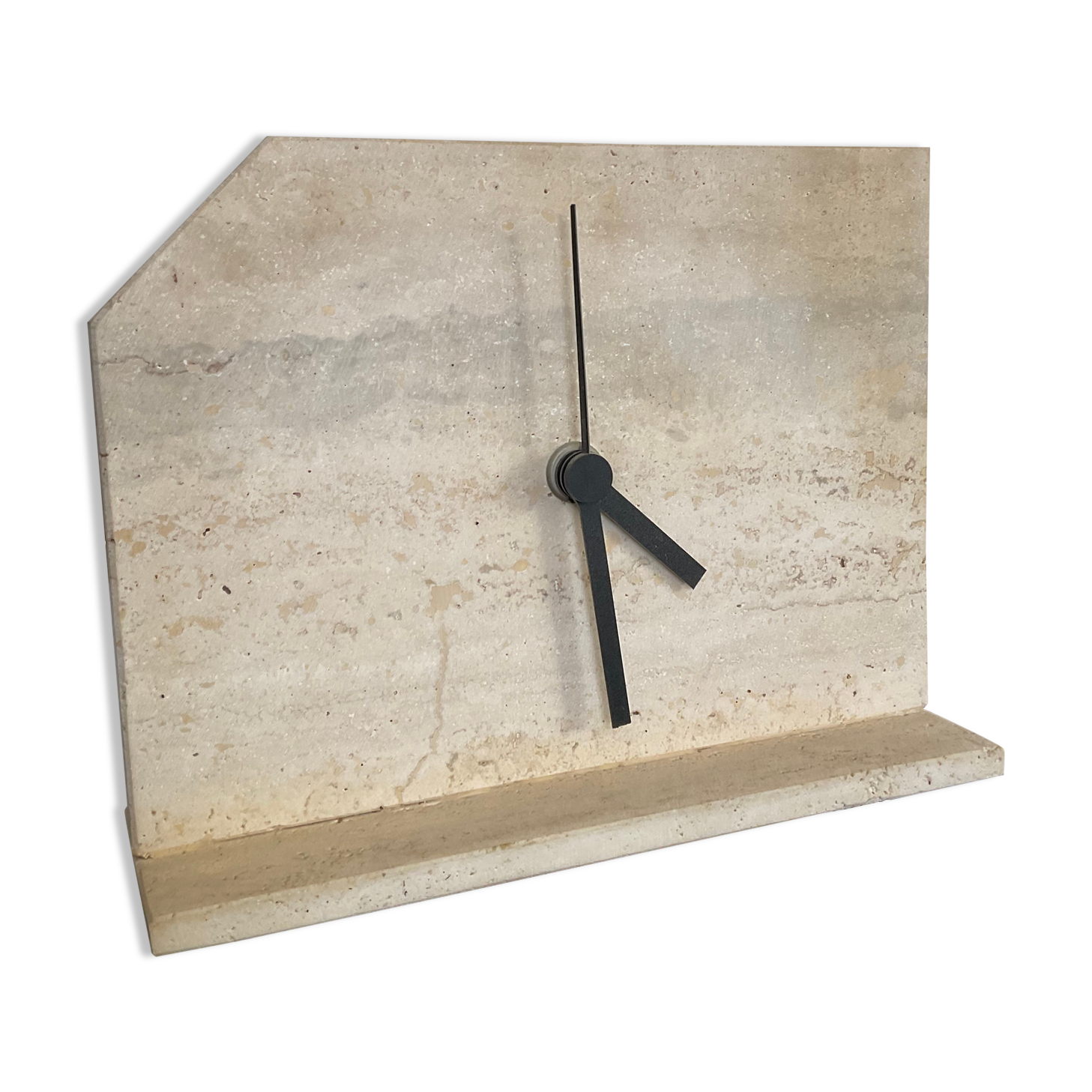 Vintage travertine clock from the 70s