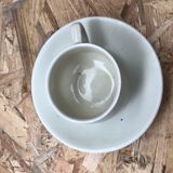 Old service pullivuyt 14 plates and 5 cups vintage white ceramic