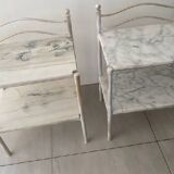 2 tables chevet laiton - marbre