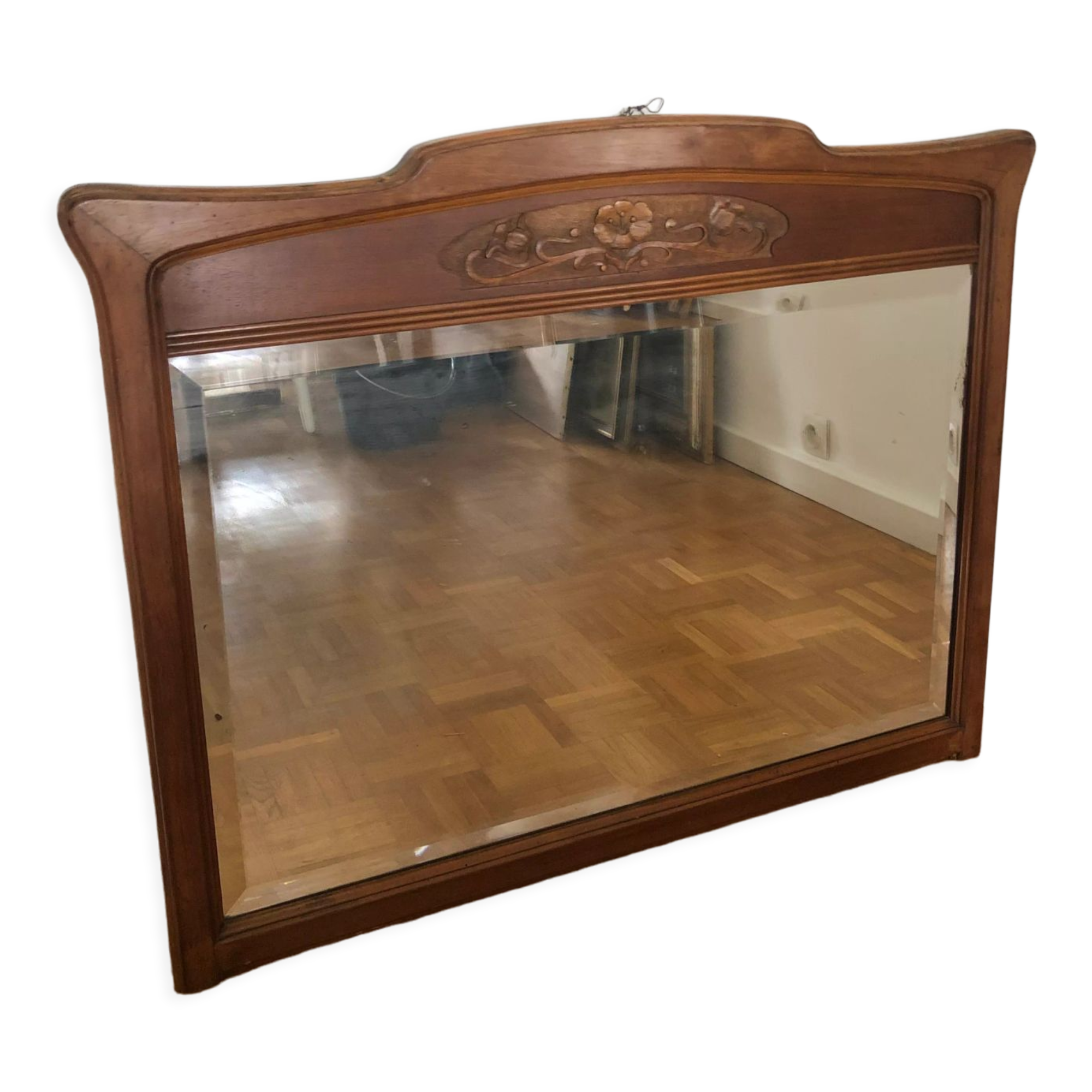 Art Nouveau wooden mirror