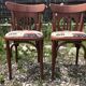 Pair of vintage bentwood chair + route 66 fabric seat