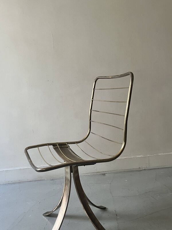Chaise pivotante en métal pied tulipe, 1970