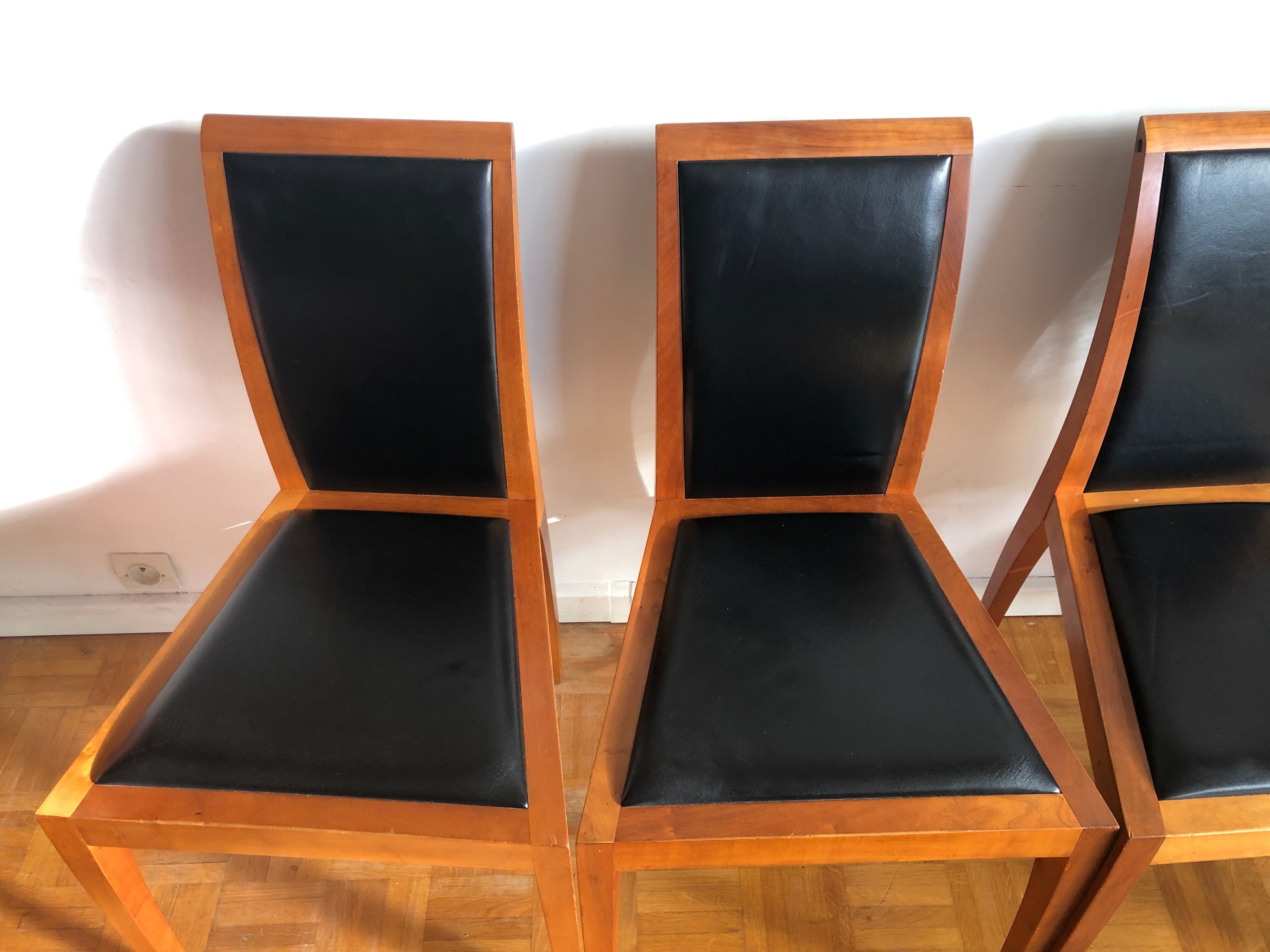 4 scandinavian leather chairs from Tranekær