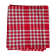 Old tablecloth with small red and white tiles. Cotton- pais.