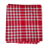 Nappe ancienne à petits carreaux rouges et blancs. En  coton  &pais.