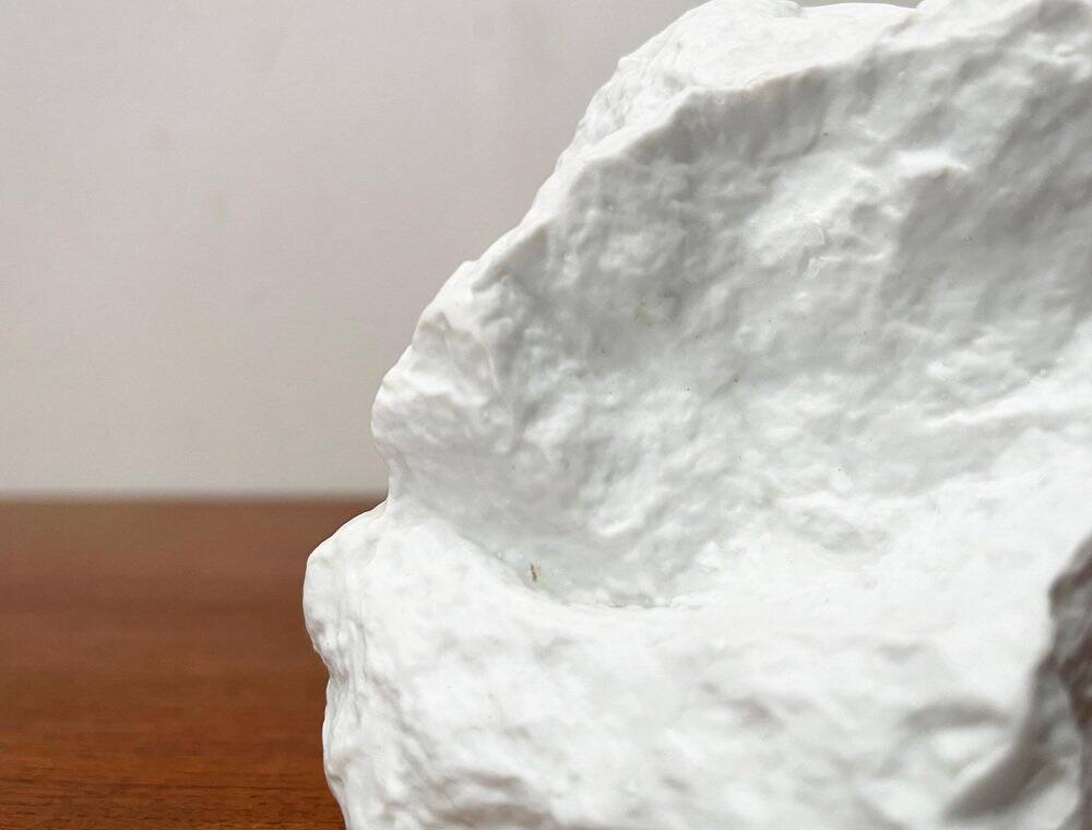 Vintage white porcelain rock vase from KPM Royal Porcelain, 1970s.