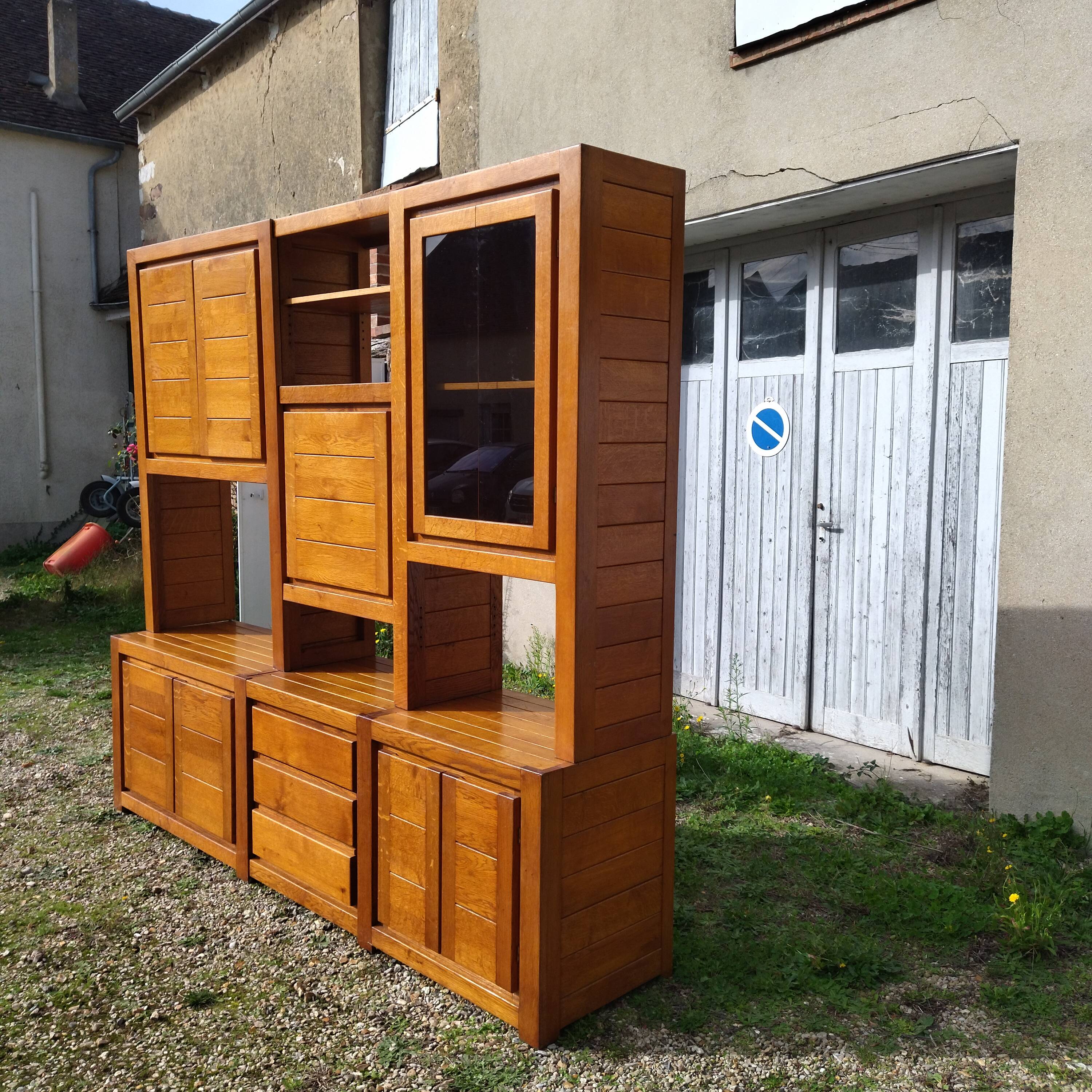 buffet living dresser 70s elm deco chalet Maison Regain
