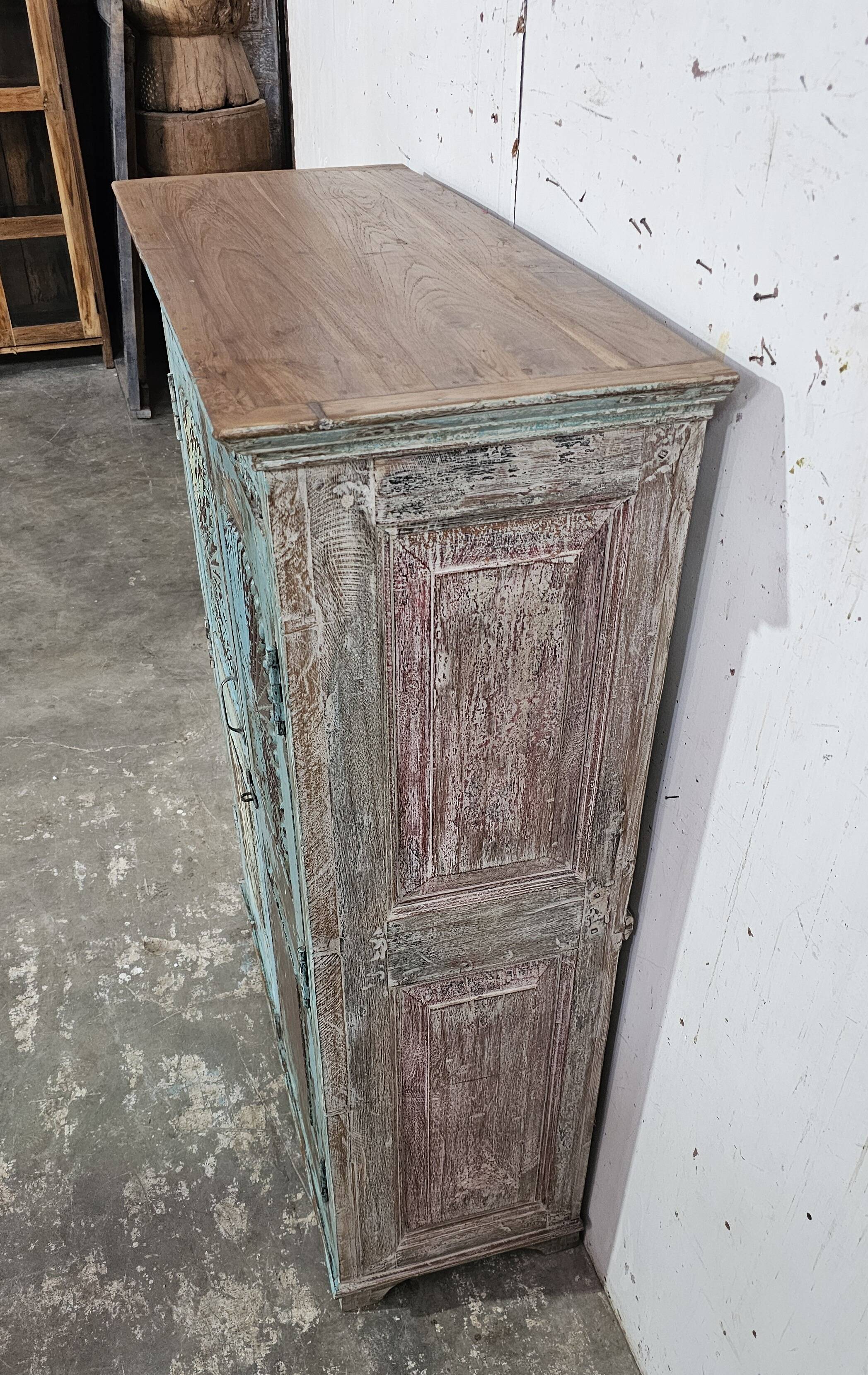 Antique Shekhawati cabinet in Burmese teak
