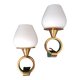 Pair of sconces in gilded brass and Art Deco lacquered