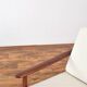 Mid-Century Danish Wood & Linen Lounge Chairs, Set of 2, 1960s.