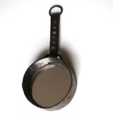 Round wrought iron metal mirror, 1950s