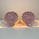 Pair of ceramic shell lamps, 1960