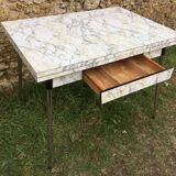 Formica white marble effect table