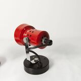 Pair of 1970s red and black wall lights